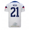 Officiële Voetbalshirt USA Timothy Weah 21 Thuis WK 2022 - Heren